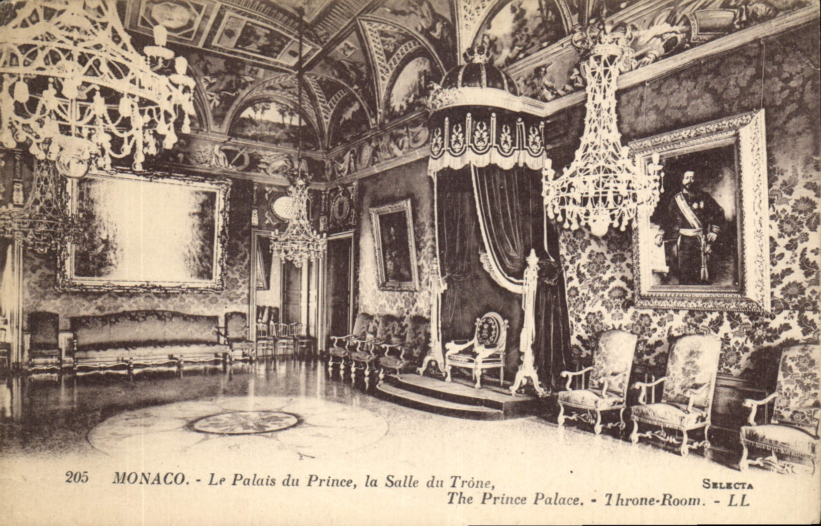 CPA Monaco Les Palais du Prince la Salle du Trone