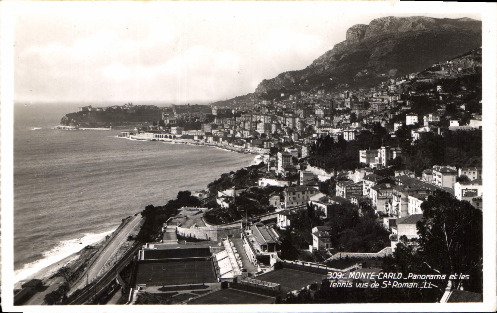 CPA Monte Carlo Panorama et les Tennis vus de St Roman