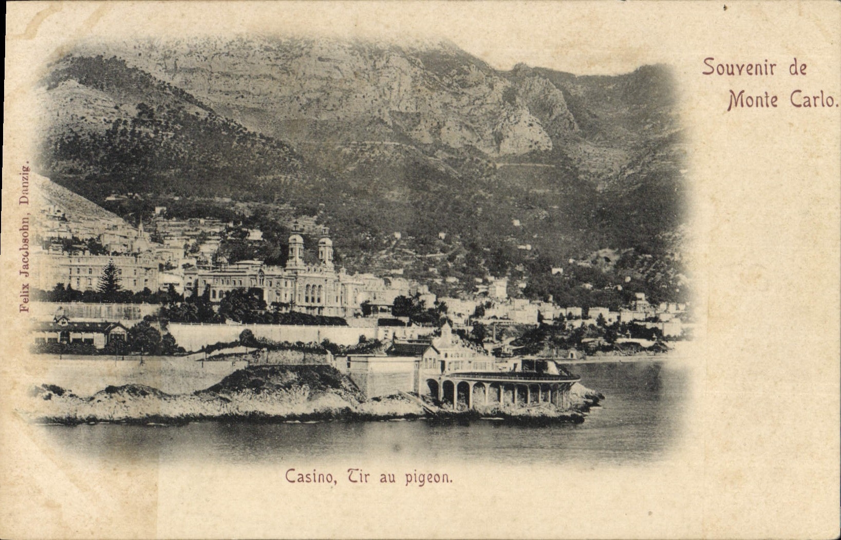 CPA Souvenir De Monte Carlo Casino tir au pigeon 