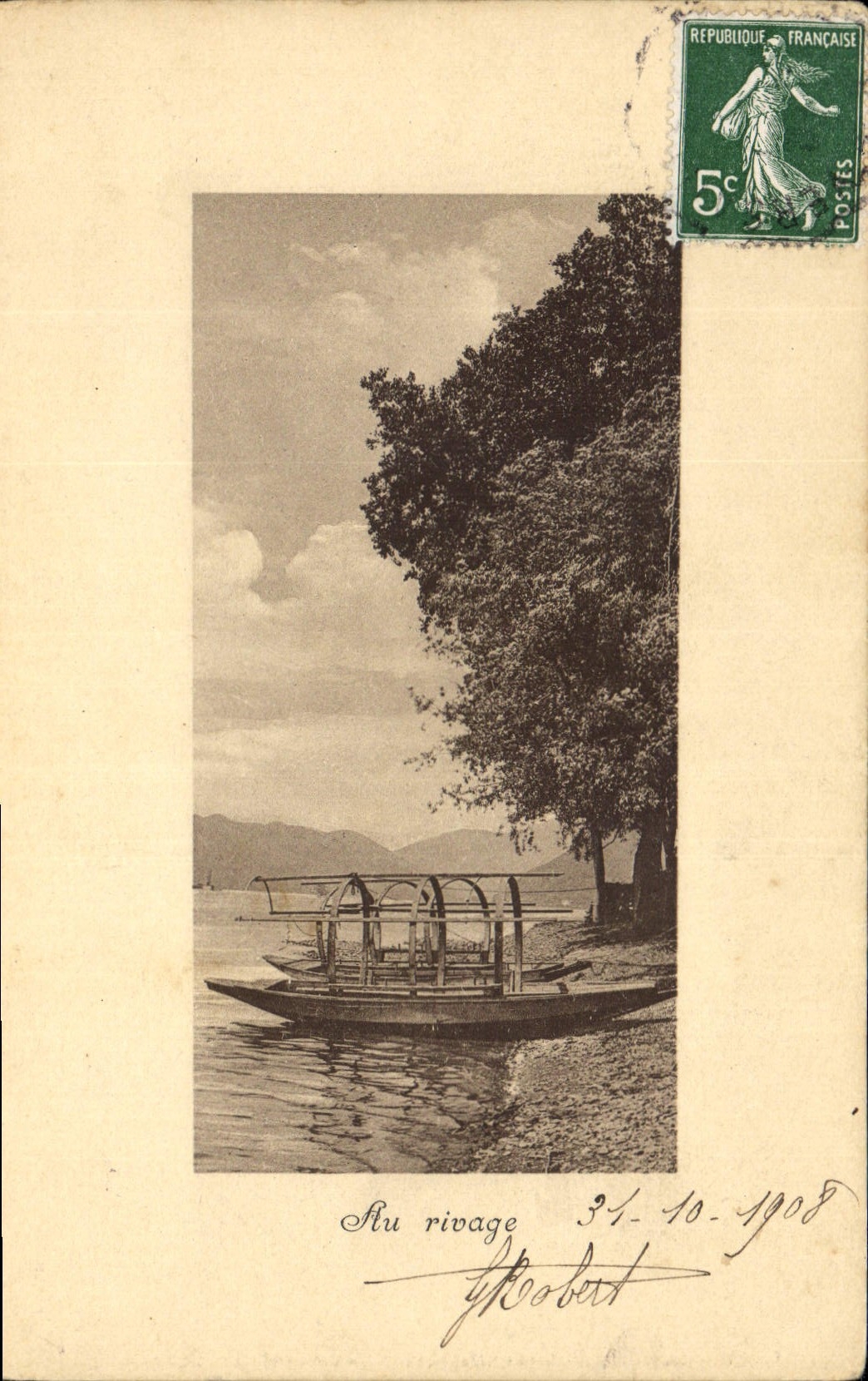CPA Au Rivage Bateau