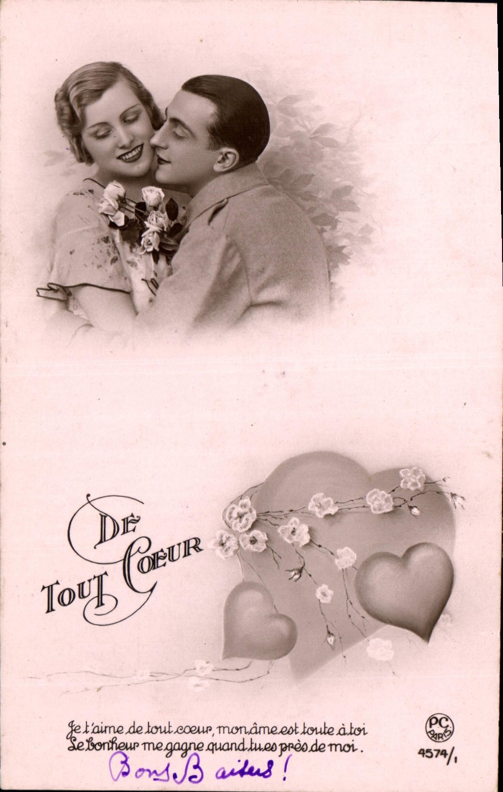 CPA De Tout Coeur Femme