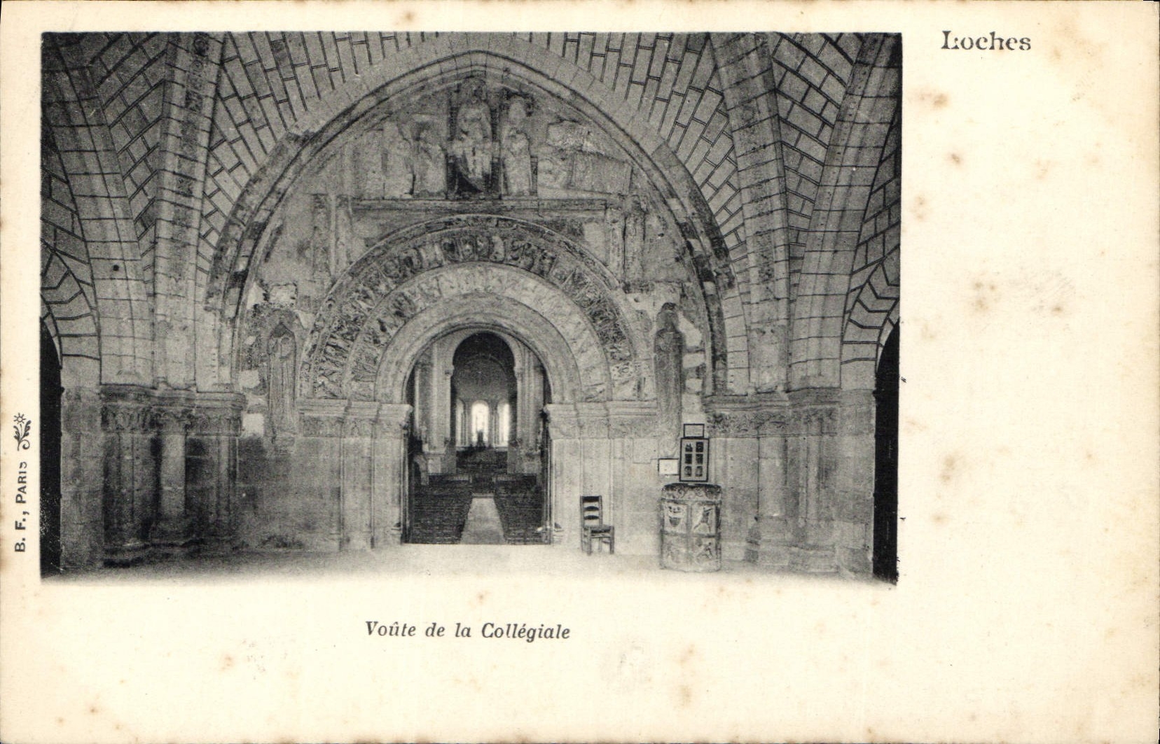 CPA Loches voute de la Collegiale 