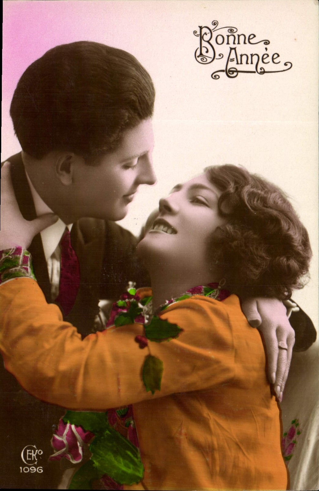 CPA Bonne Annee Femme