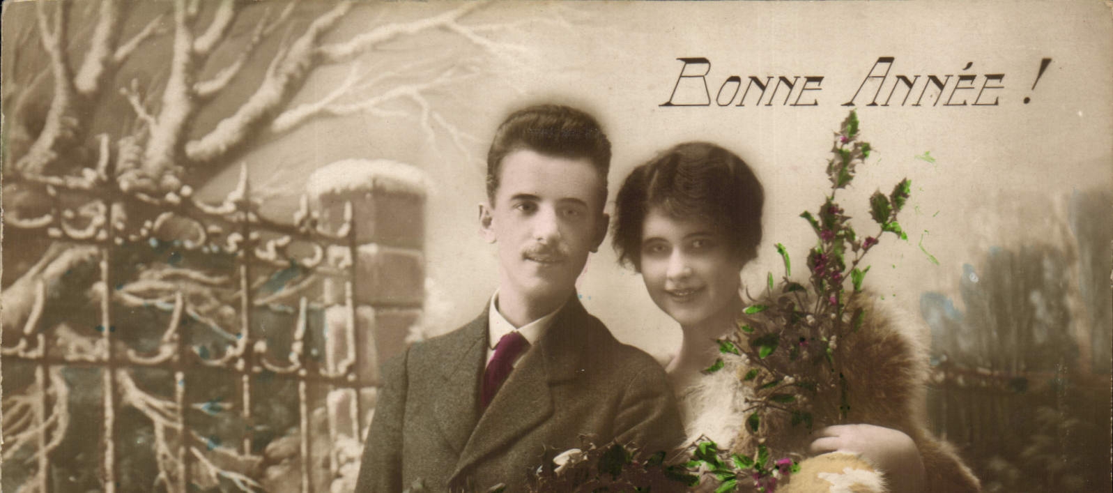 CPA Bonne Annee Femme
