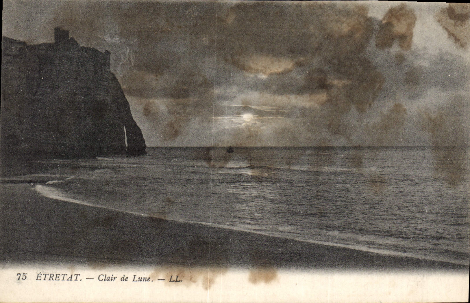CPA Etretat Clair de Lune 
