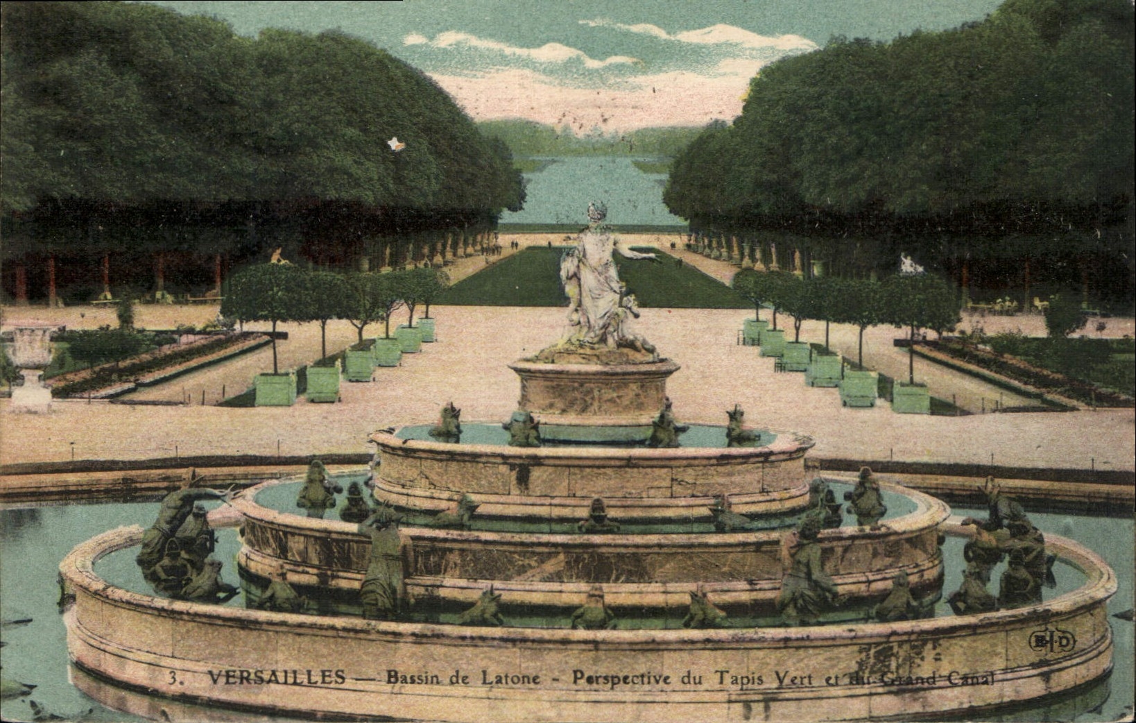 CPA Versailles Bassin de Latone Perspective du Tapis Vert Grand Canal 