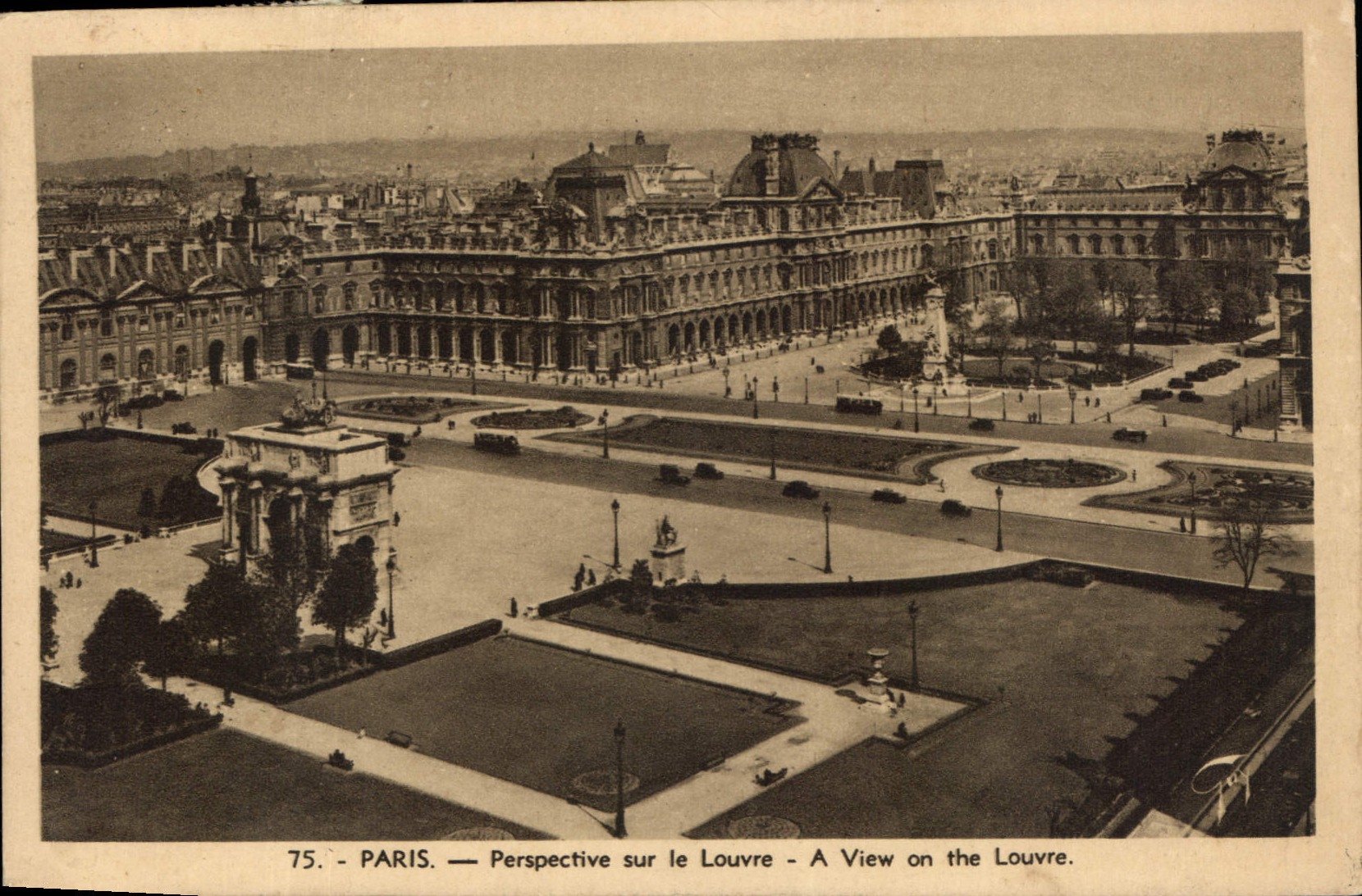 CPA Paris Perspective sur le Louvre 