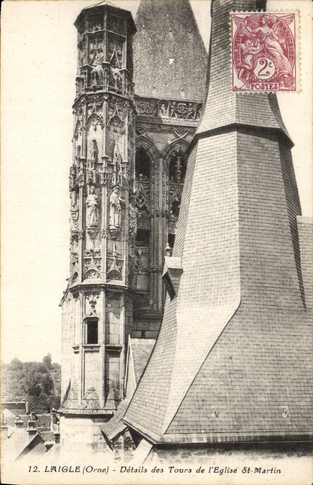 CPA Laigle Orne details des Tours de l'Eglise St Martin 