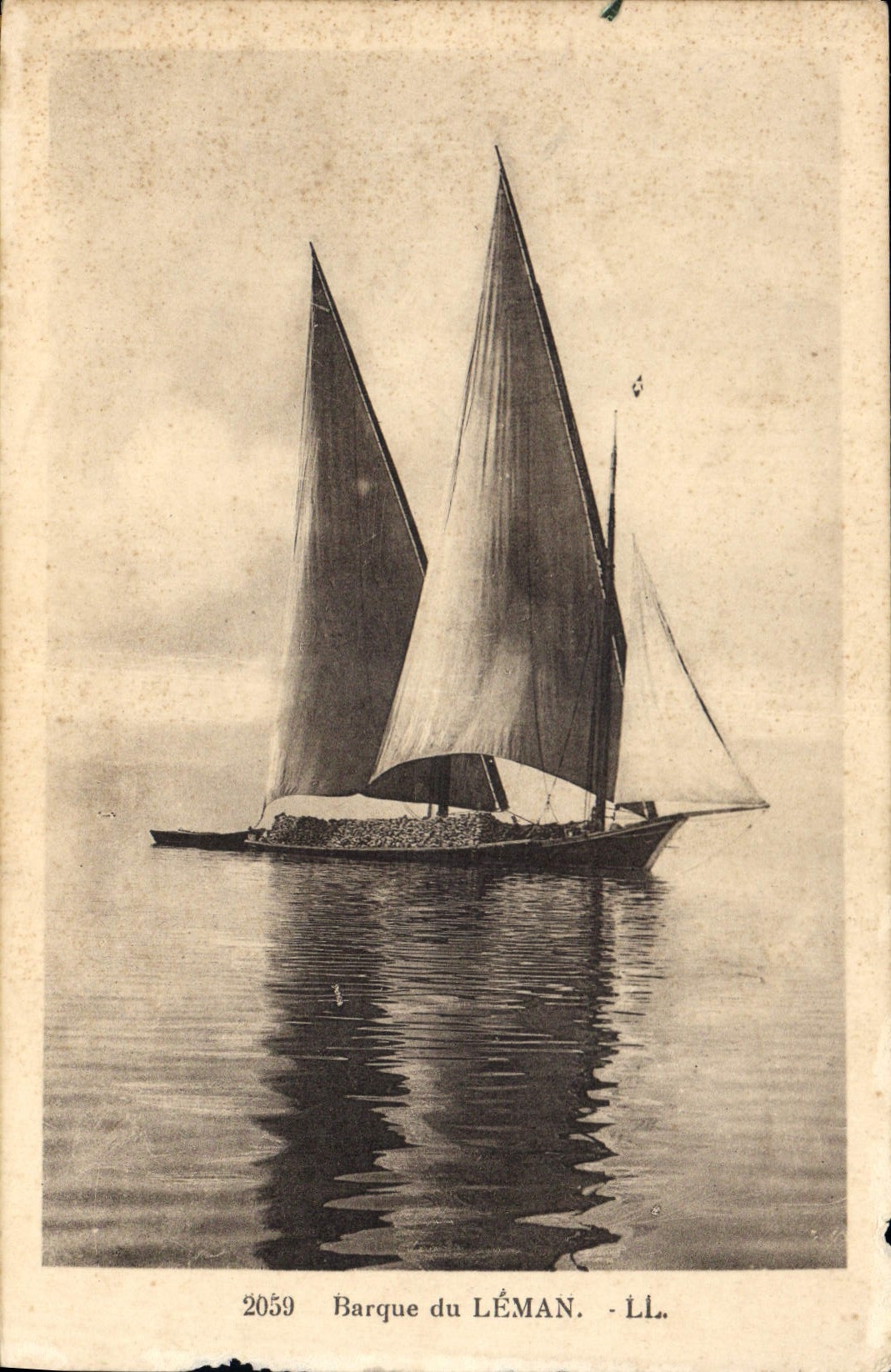 CPA Barque du Leman Bateau