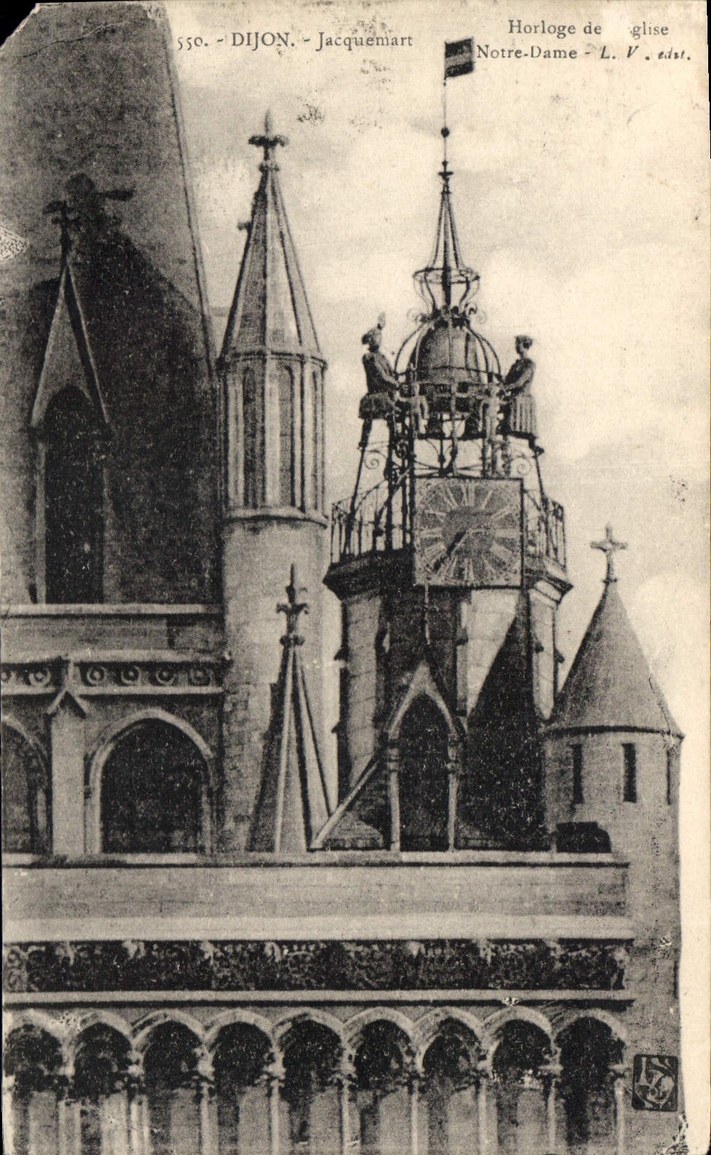 CPA Dijon Jaquemart Horloge de Eglise Notre Dame 