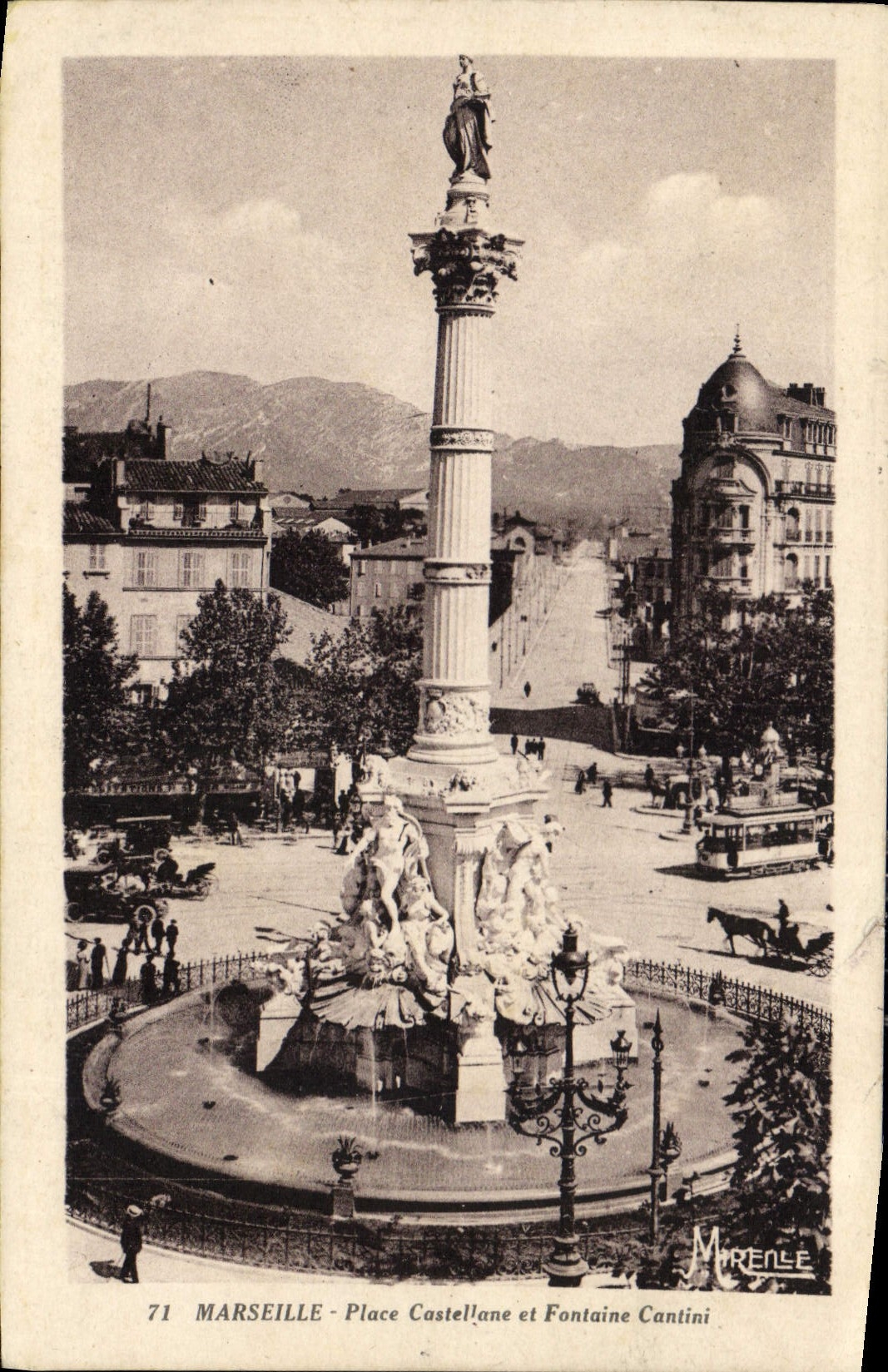 CPA Marseille Place Castellane et Fontaine Cantini