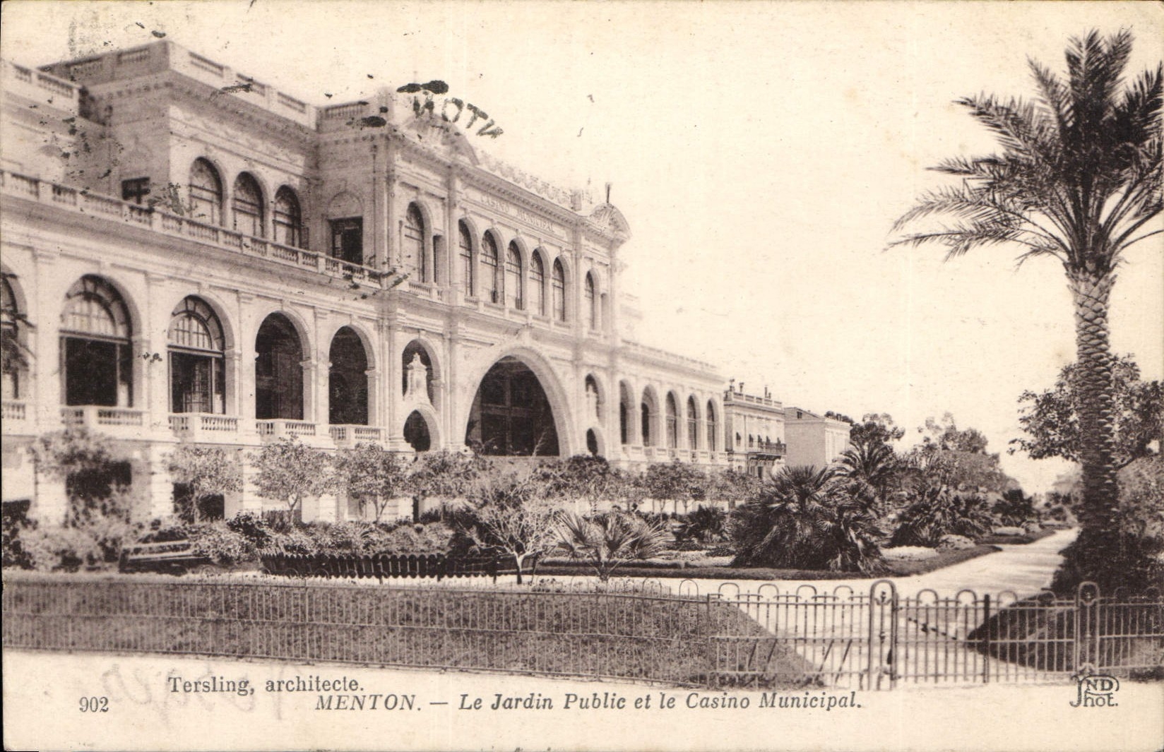 CPA Menton le Jardin Public et le Casino Municipal