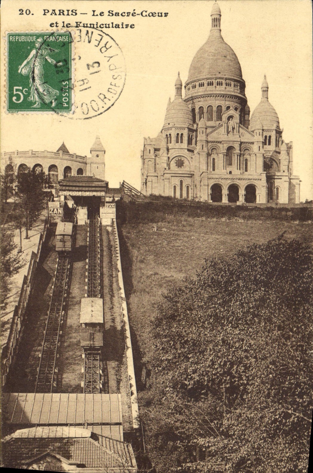 CPA Paris le Sacre Coeur et le Funiculaire
