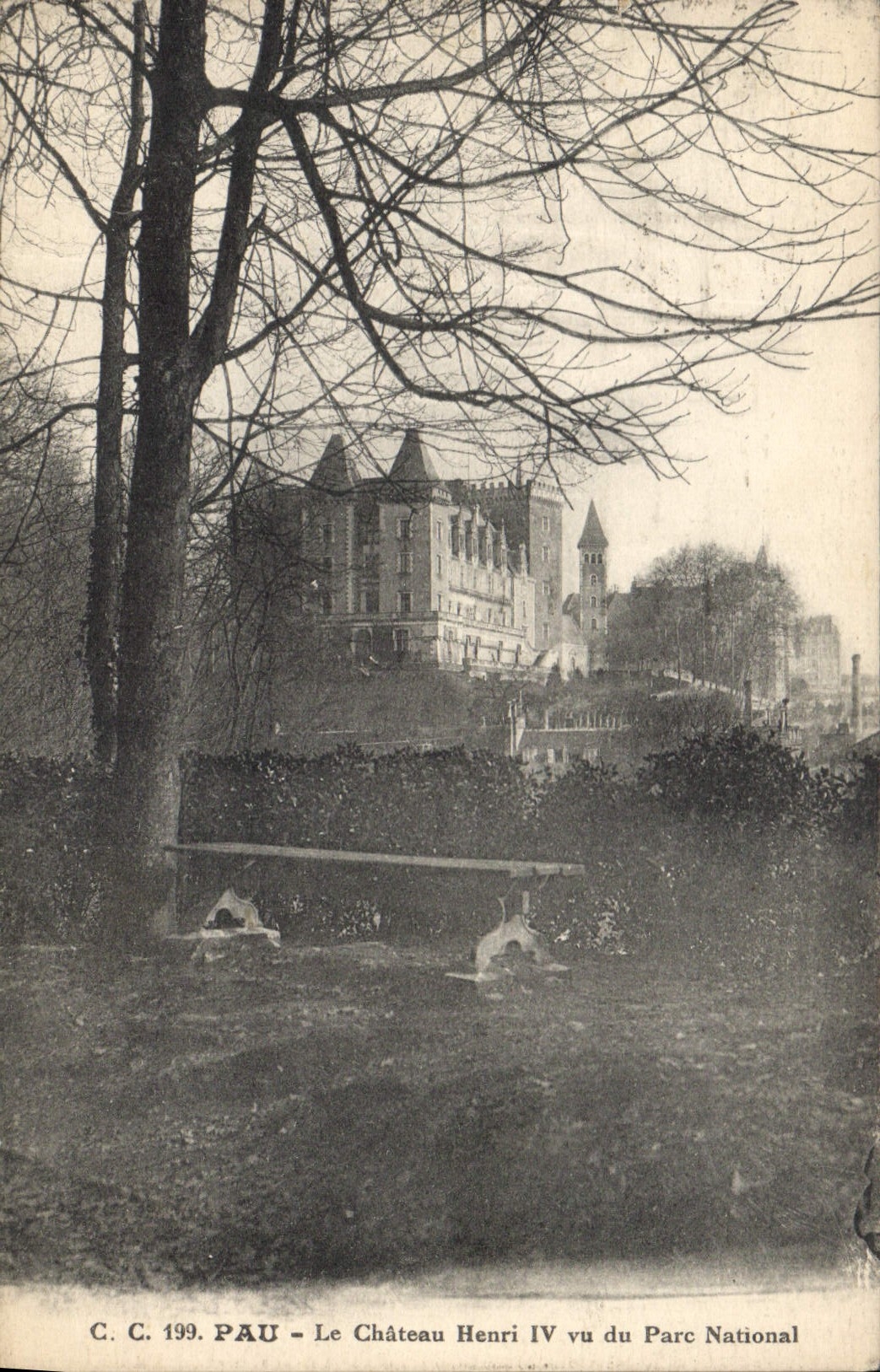 CPA Pau le Chateau Henri IV vu du Parc National