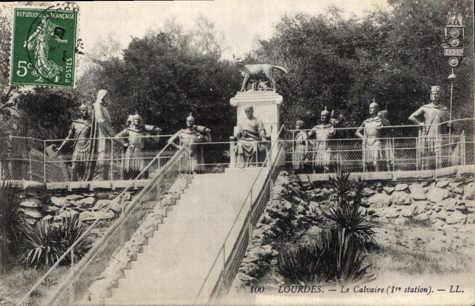 CPA Lourdes le Calvaire 1er Station 