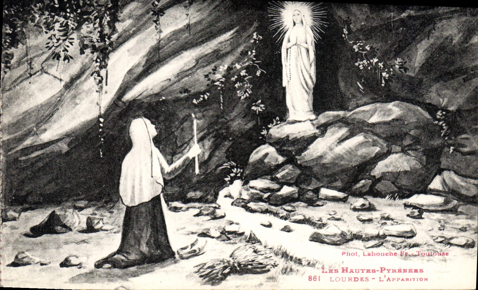 CPA Les Hautes Pyrenees Lourdes l'Apparition 