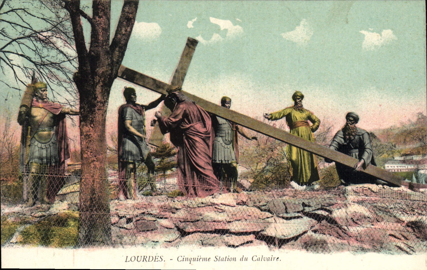 CPA Lourdes Cinquieme station du Calvaire 