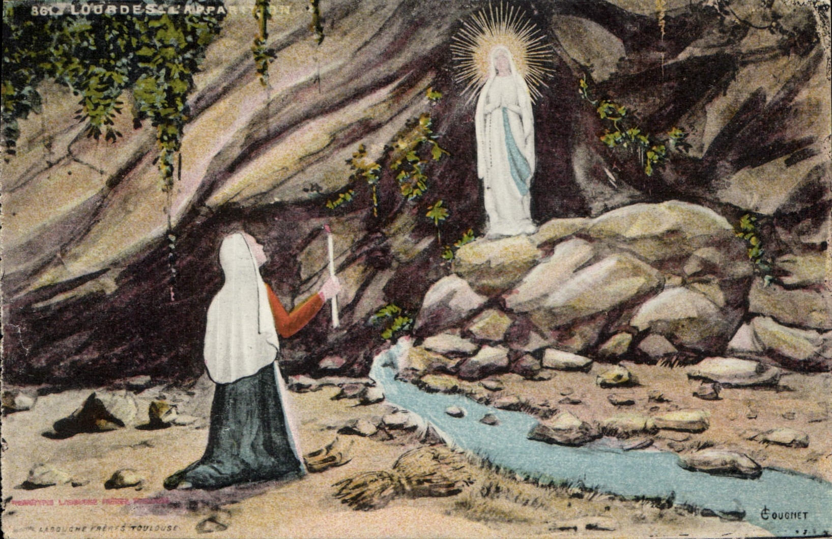 CPA Lourdes l'Apparition 