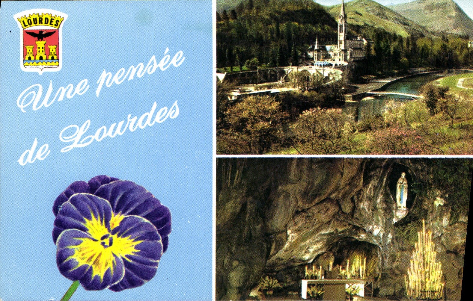 CPA Lourdes la Basilique la Grotte 