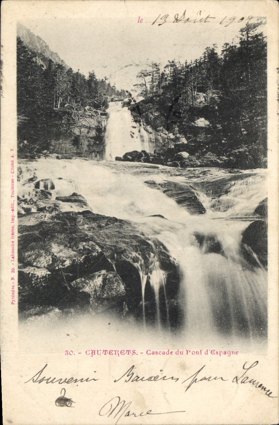 CPA Cauterets Cascade du Pont d'Espgane 