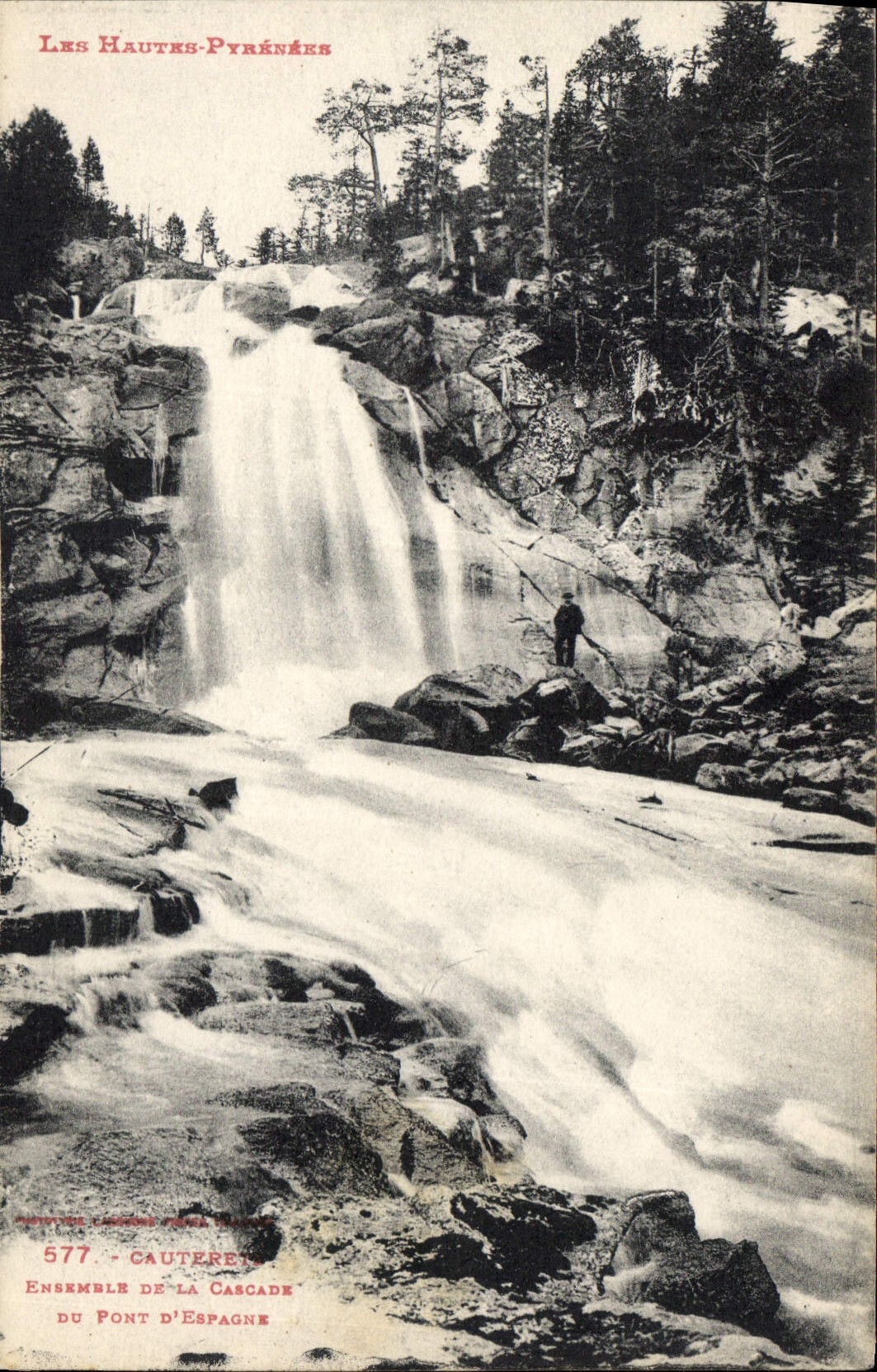 CPA Les Hautes Pyrenees Cauterets Ensemble de la Cascade du Pont d'Espagne 