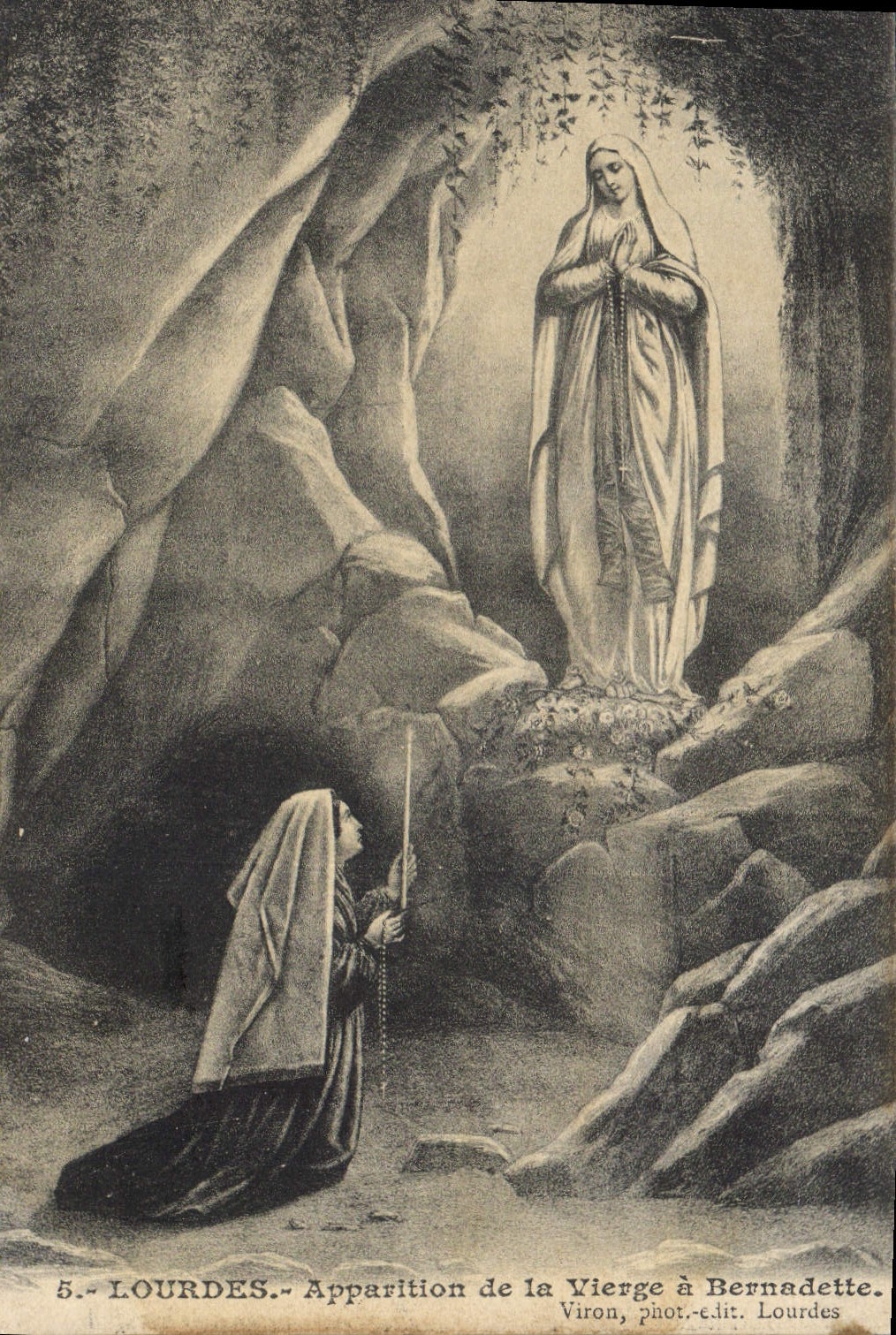 CPA Lourdes Apparition de la Vierge a Bernadette 