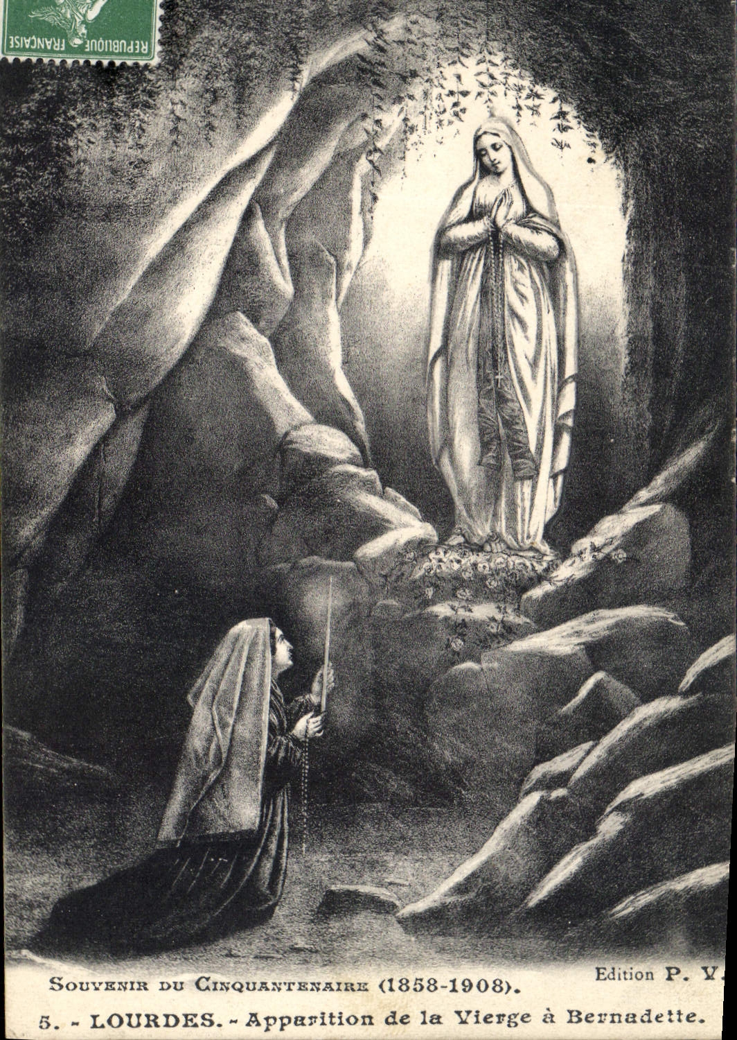 CPA Lourdes Apparition de la Vierge a Bernadette 