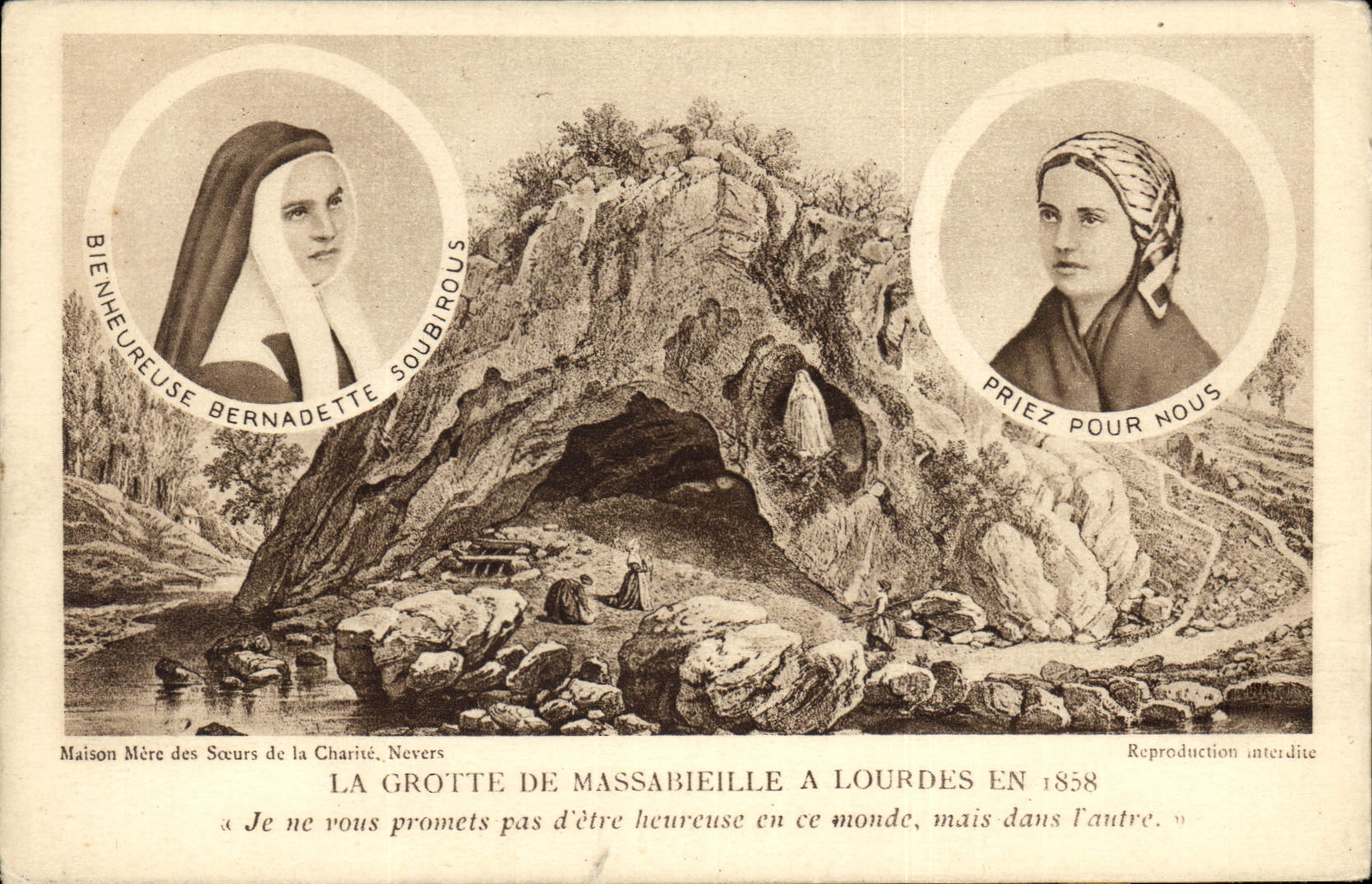 CPA La Grotte de Massabieille a Lourdes en 1858 