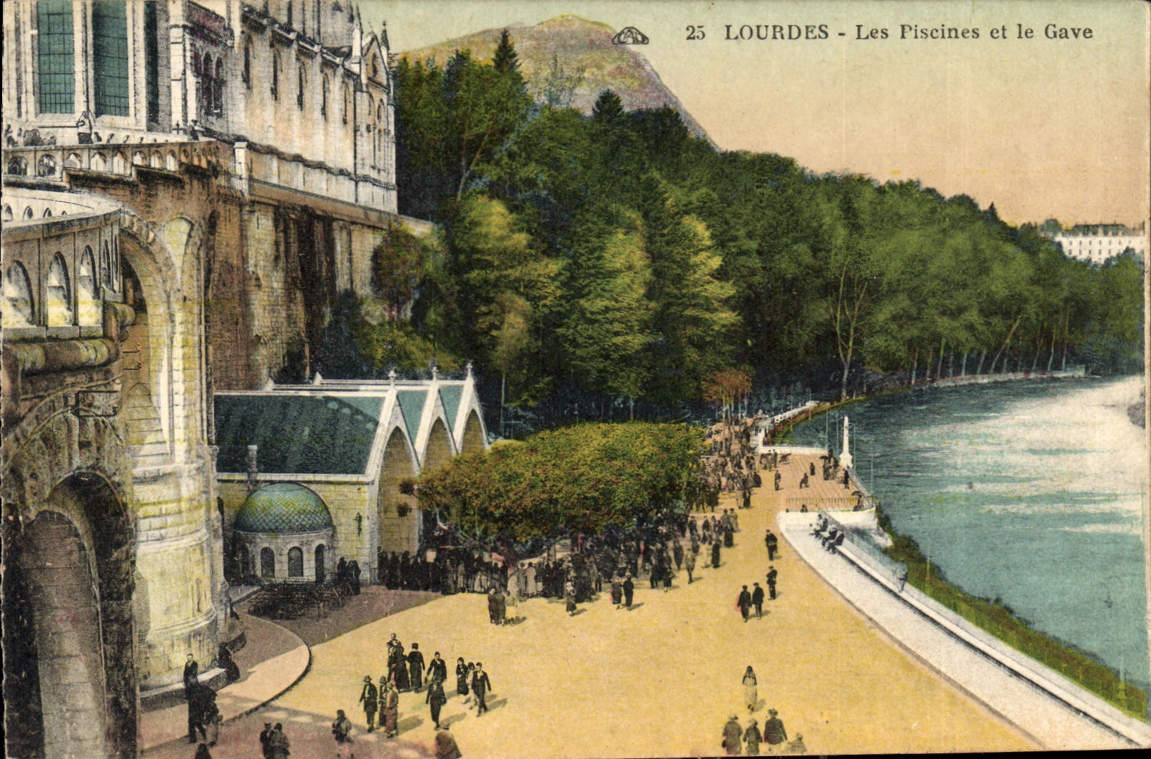 CPA Lourdes Les Piscines et le Gave 