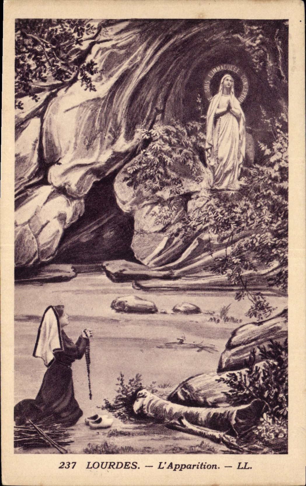 CPA Lourdes L'Apparition 