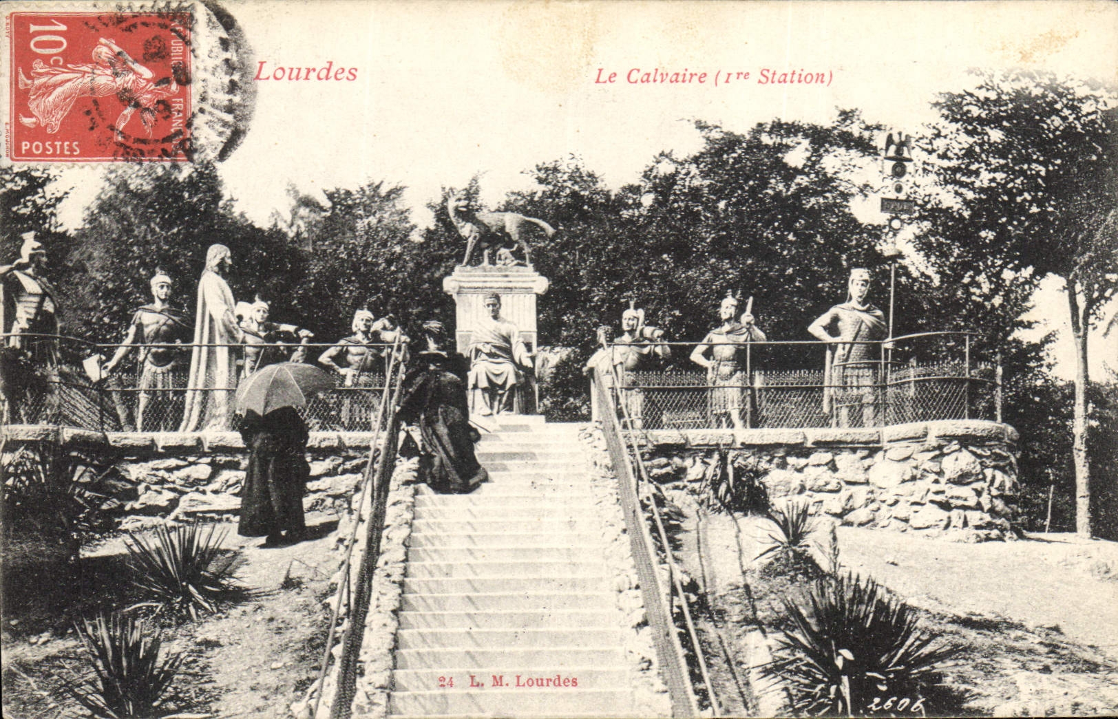 CPA Lourdes Le Calvaire 1re Station 