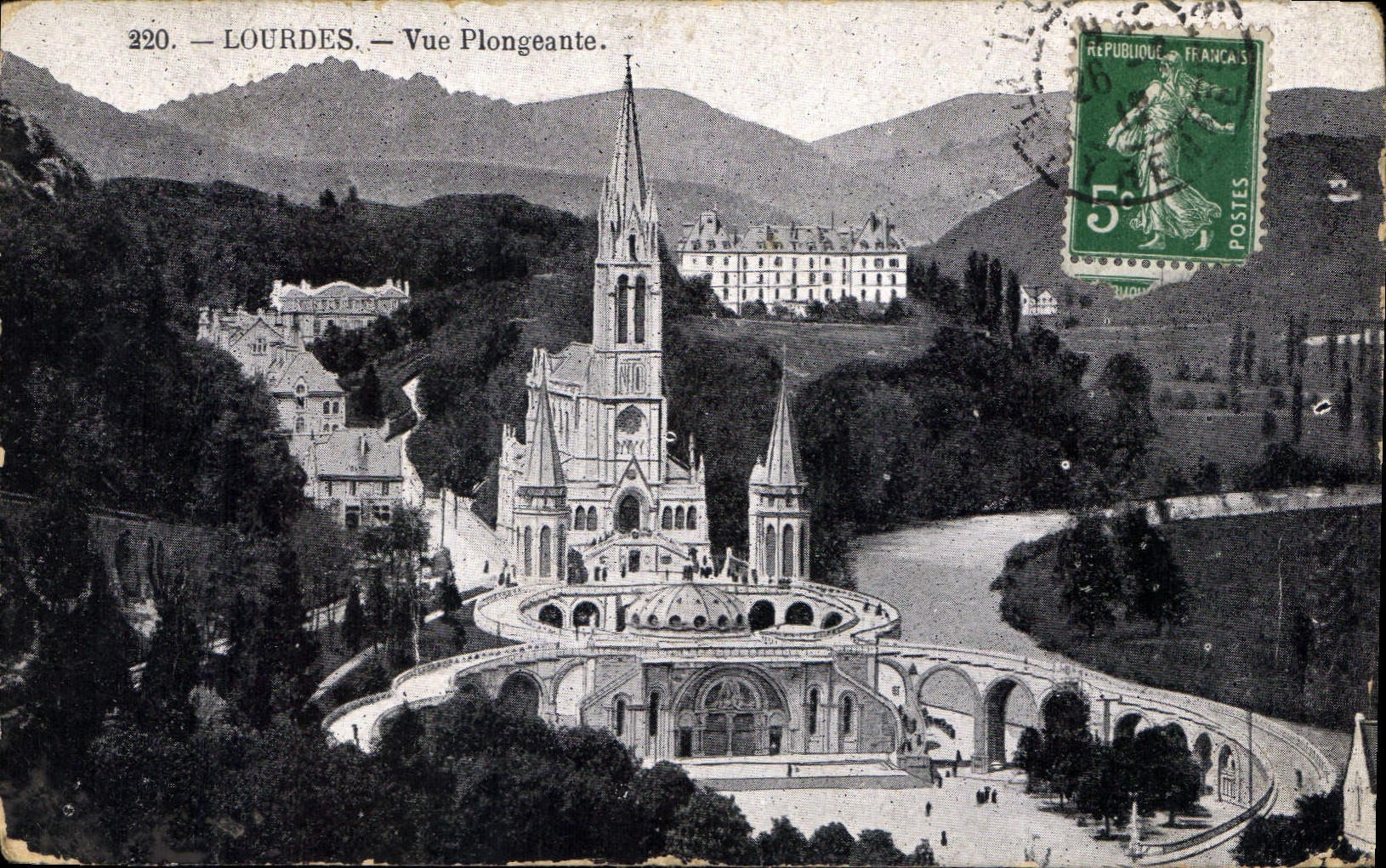 CPA Lourdes Vue plongeante 