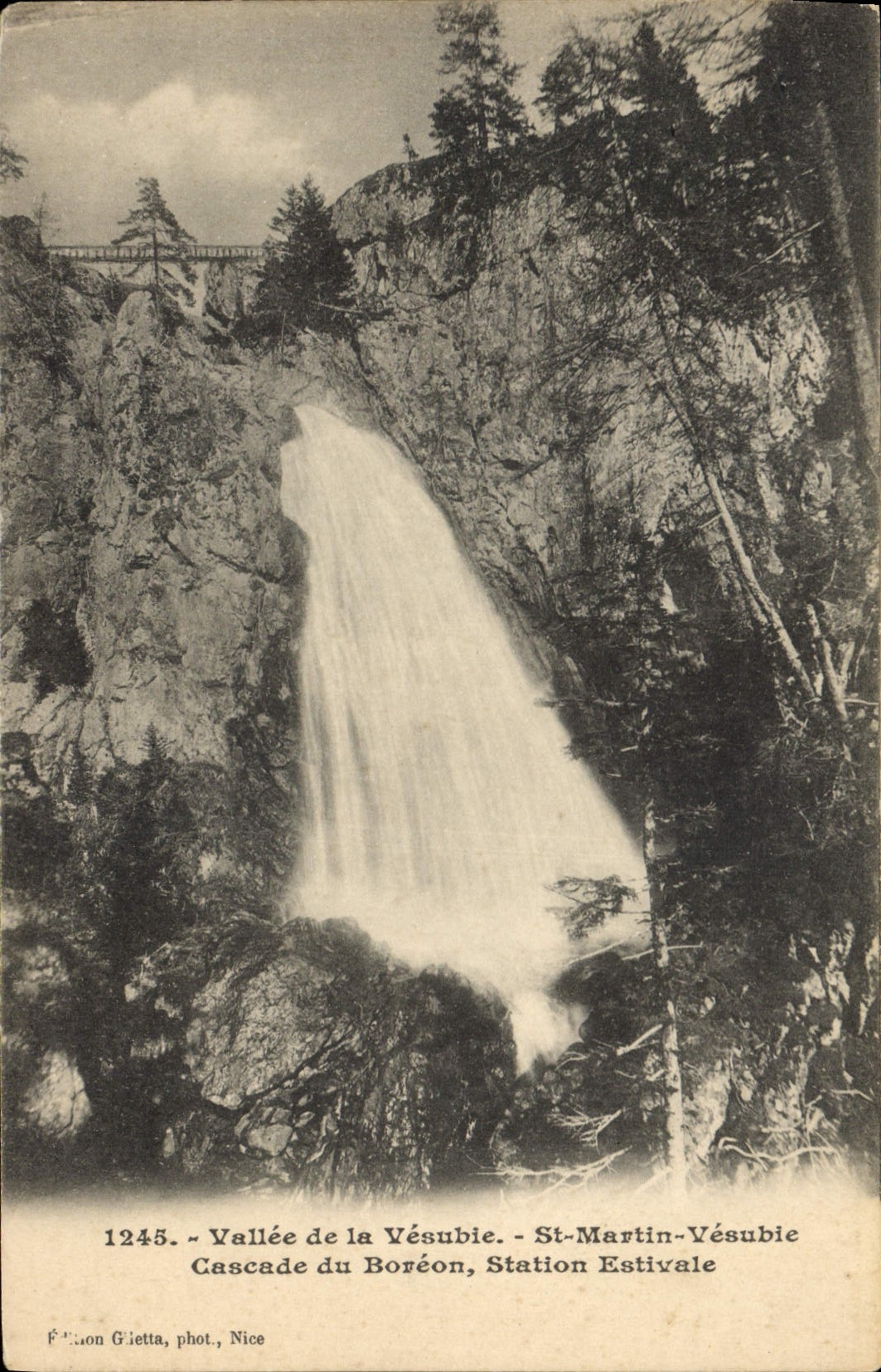 CPA Valle de la Vesubie St Martin Vesubie Cascade du Boreon Station Estivale