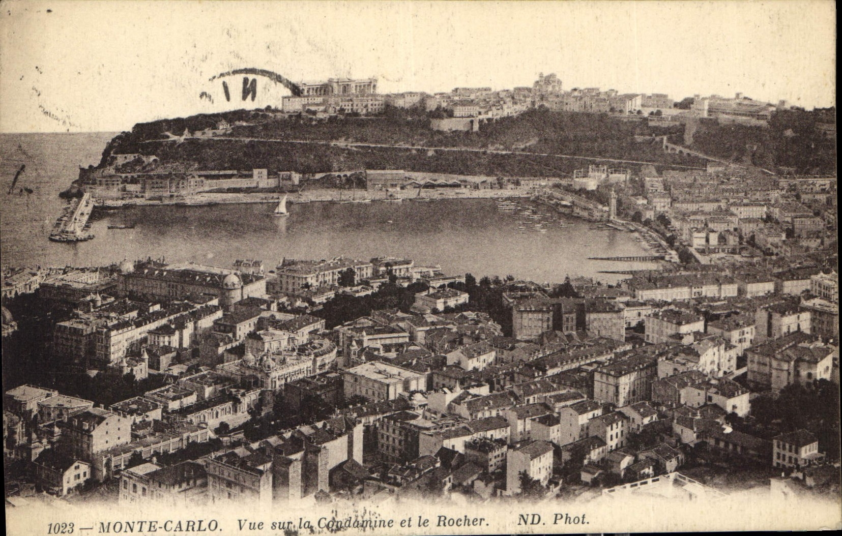 CPA Monte Carlo Vue sur la Condamine et le Rocher 