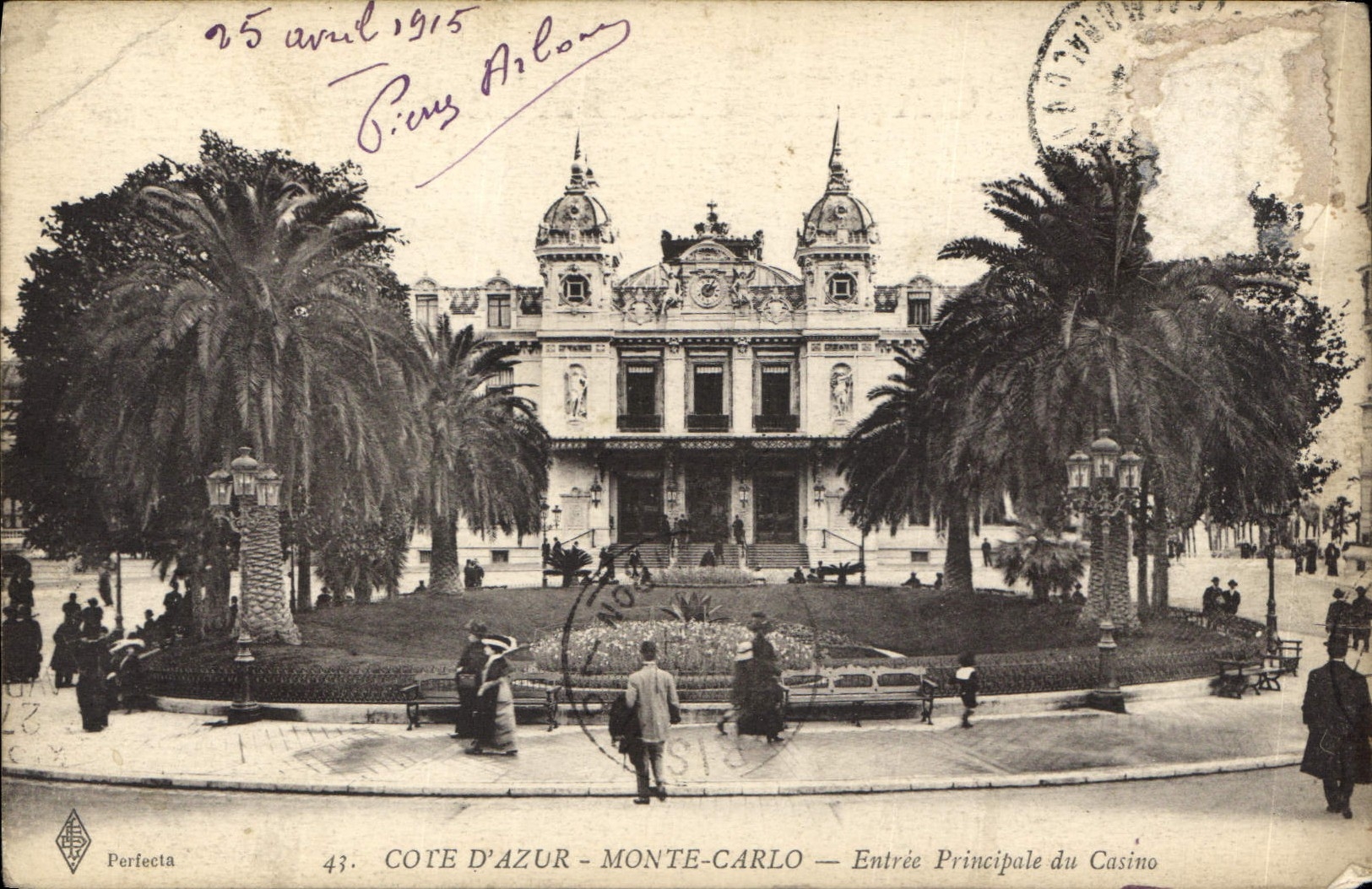 CPA Cote d'Azur Monte Carlo Entre Principale du Casino 