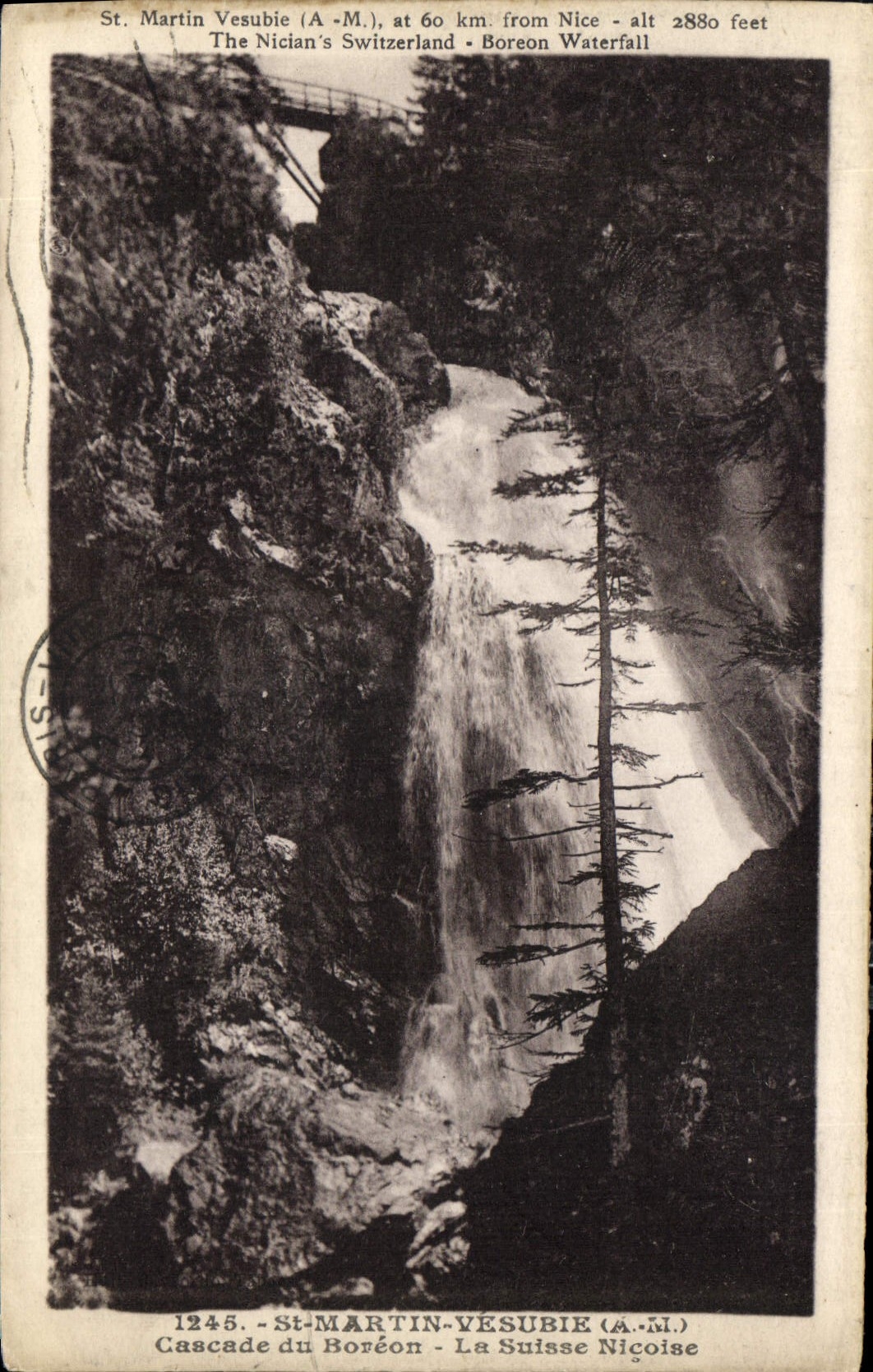 CPA Martin Vesubie A M The Nician's Switzerland Boreon Waterfall 