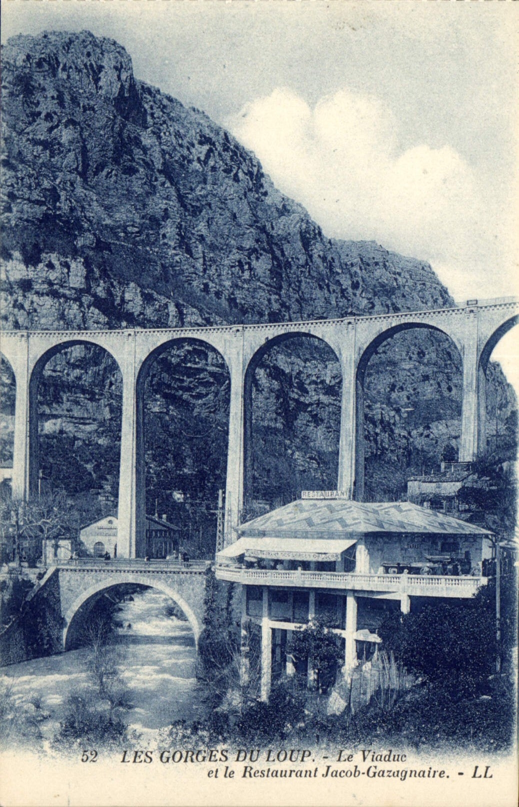 CPA Les Gorges du Loup Le Viaduc et le Restaurant Jacob Gazagnaire 
