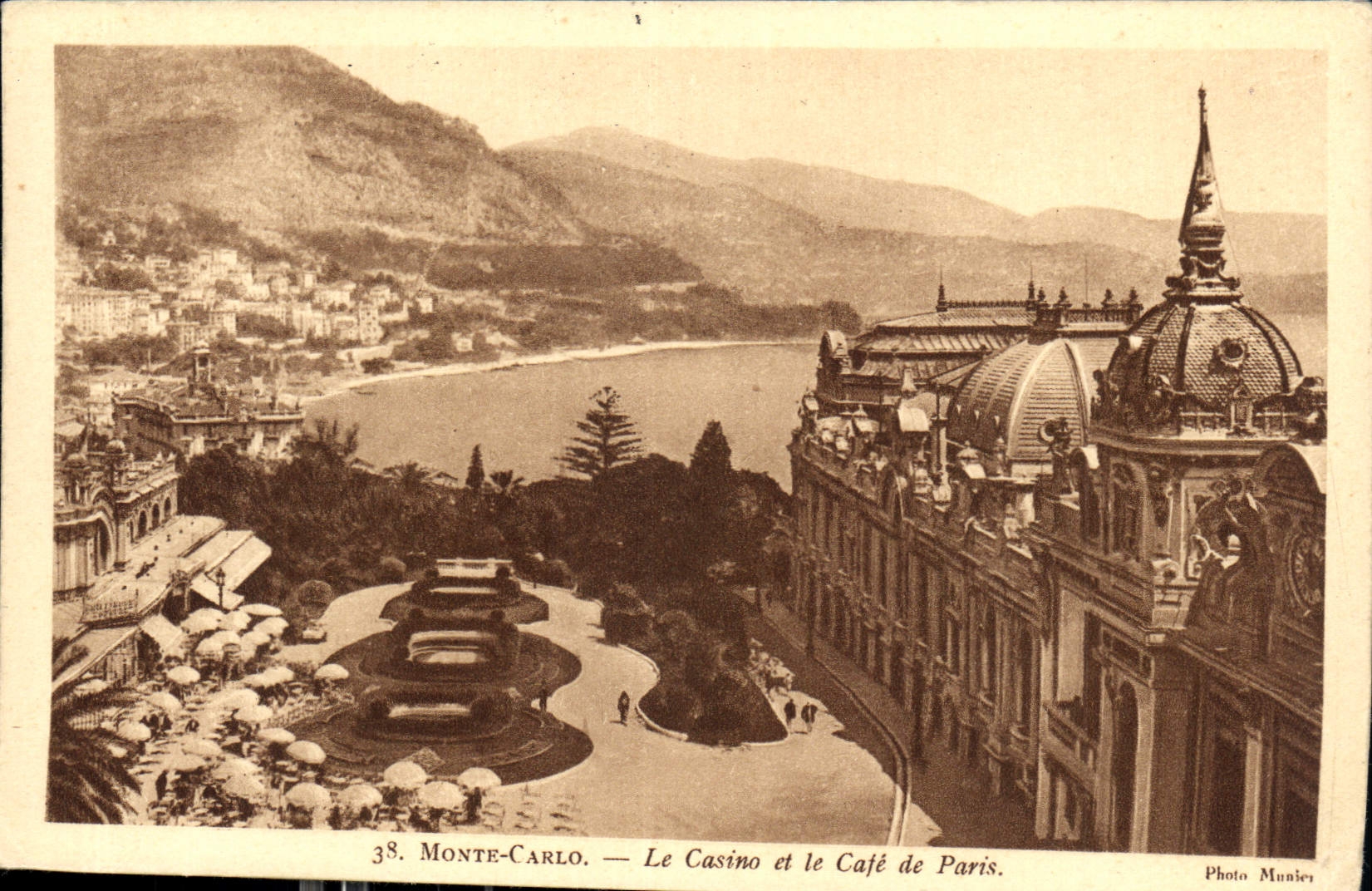 CPA Monte Carlo le Casino et le Cafe de Paris