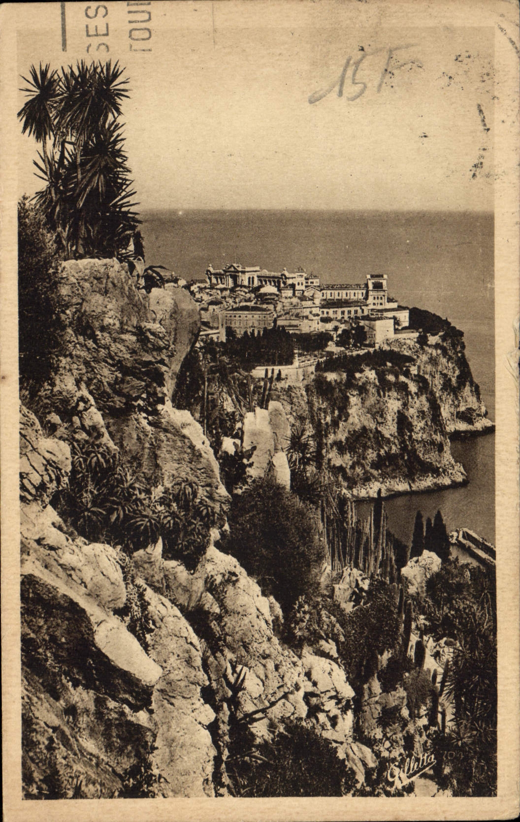 CPA Cote d'Azur Artistique Monaco vue prise du jardin exotique 