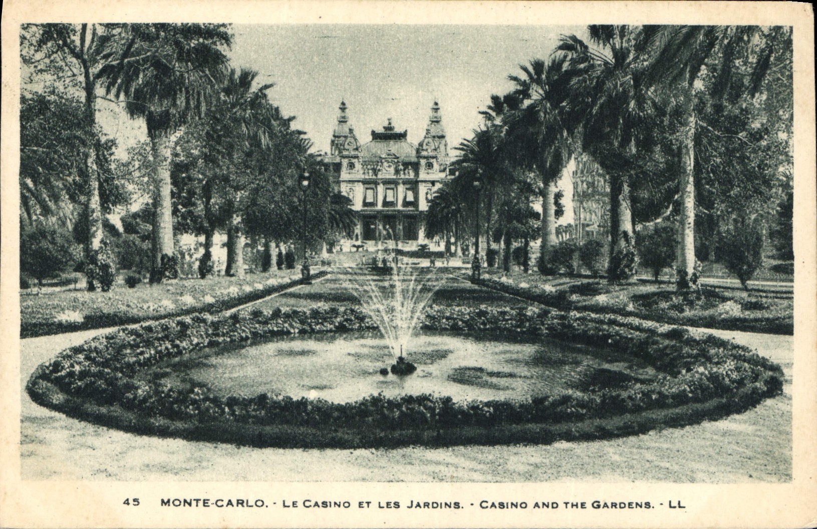 CPA Monte Carlo le Casino et les Jardins 
