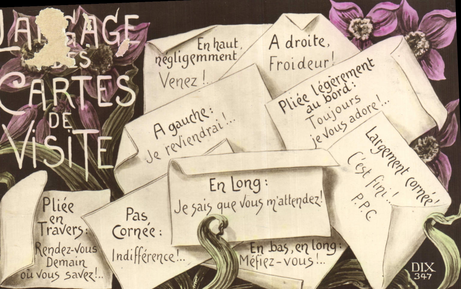 CPA Langages des Cartes de Visite 