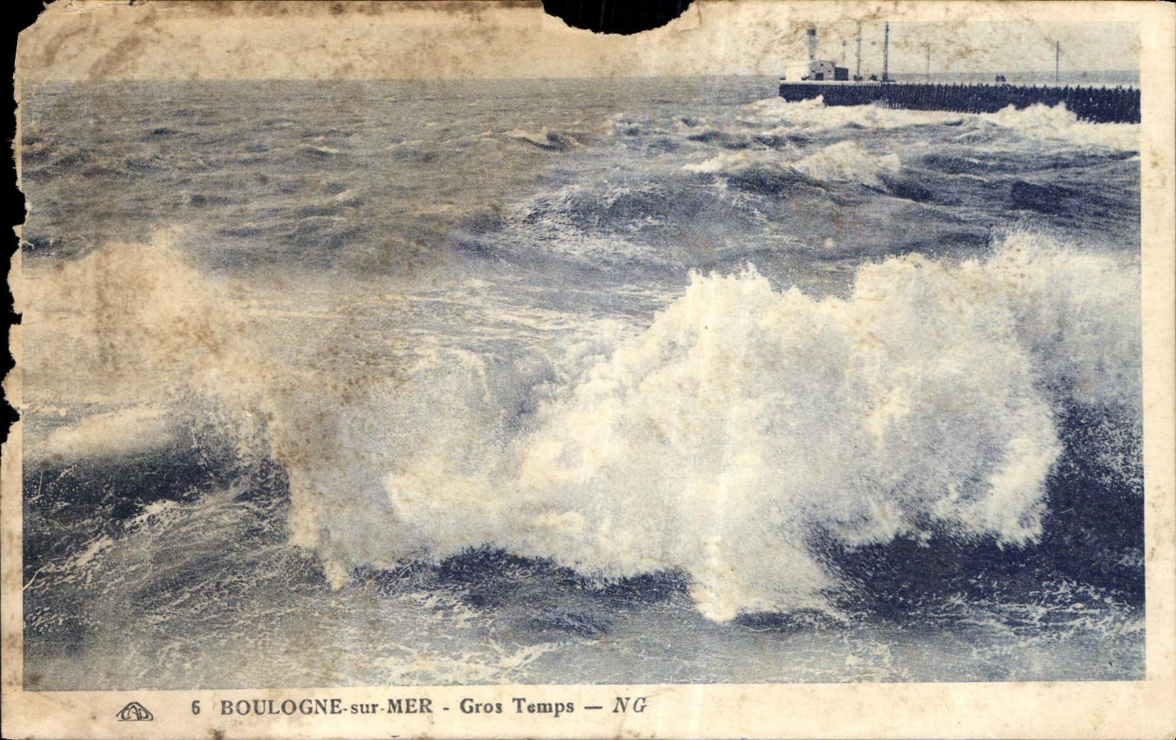 CPA Boulogne sur Mer Gros Temps 