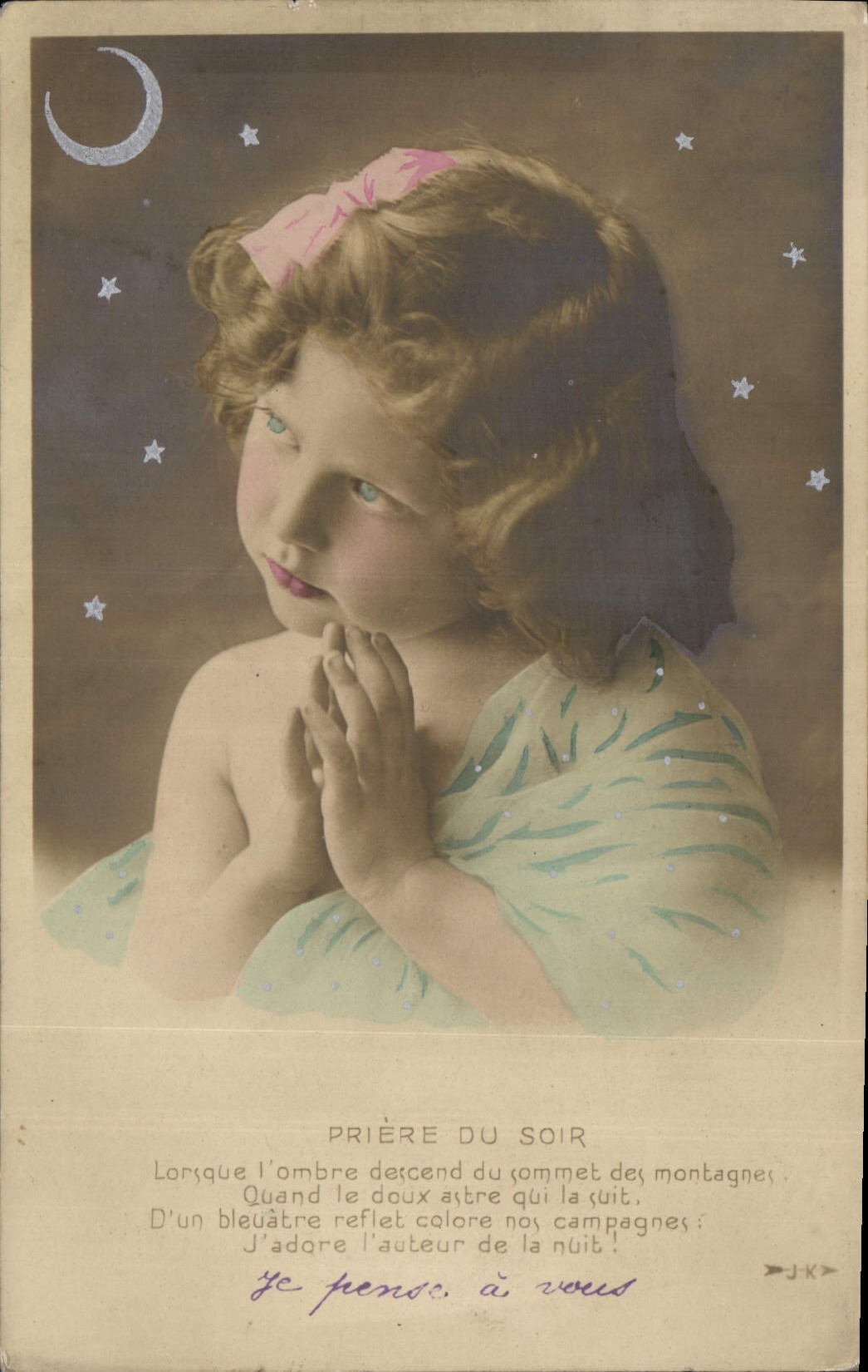 CPA Priere du Soir Enfant