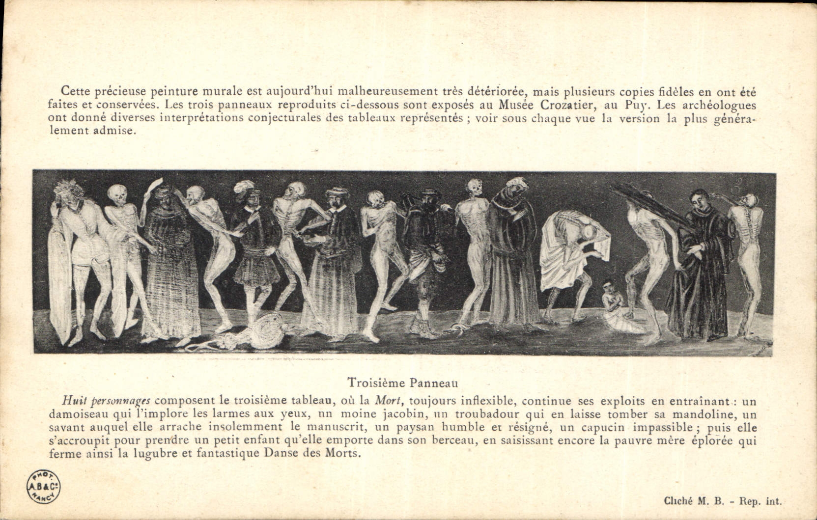 CPA Troisieme Panneau Huil Personnages Composent le troisieme Tableu ou la Mort toujours inflexible 