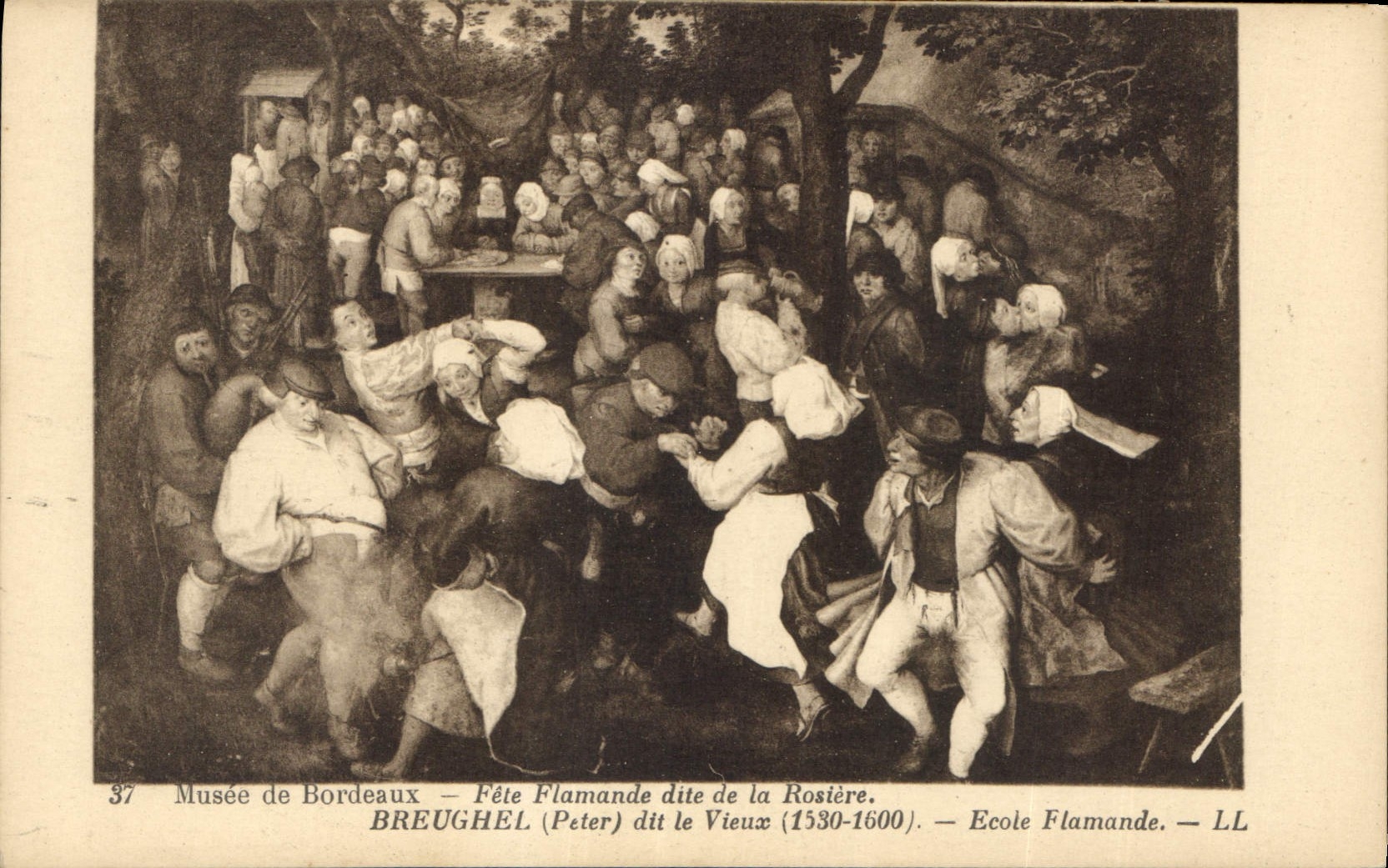 CPA Musee de Bordeaux Fete Flamande dite de la rosiere Breughel Peter dit le Vieux 1580 1600 Ecole F
