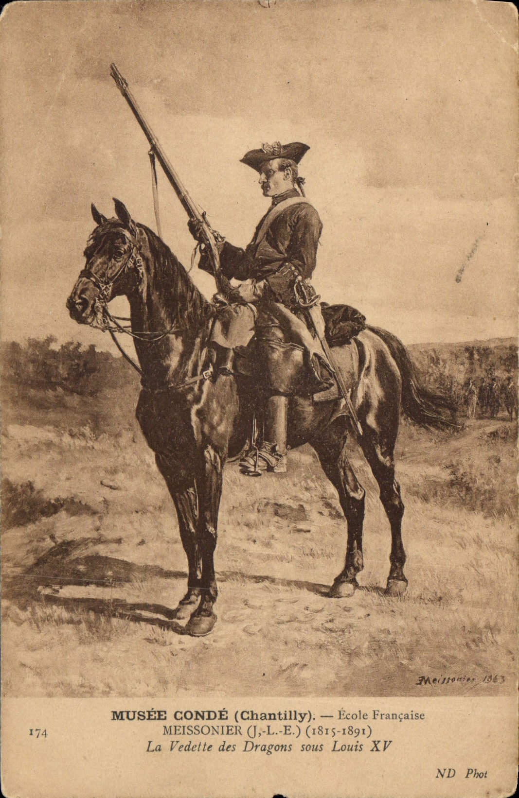 CPA Musee Conde Chantilly Ecole Francaise Meissonier J L E 1815 1891 la Vedette des Dragons sous Lou