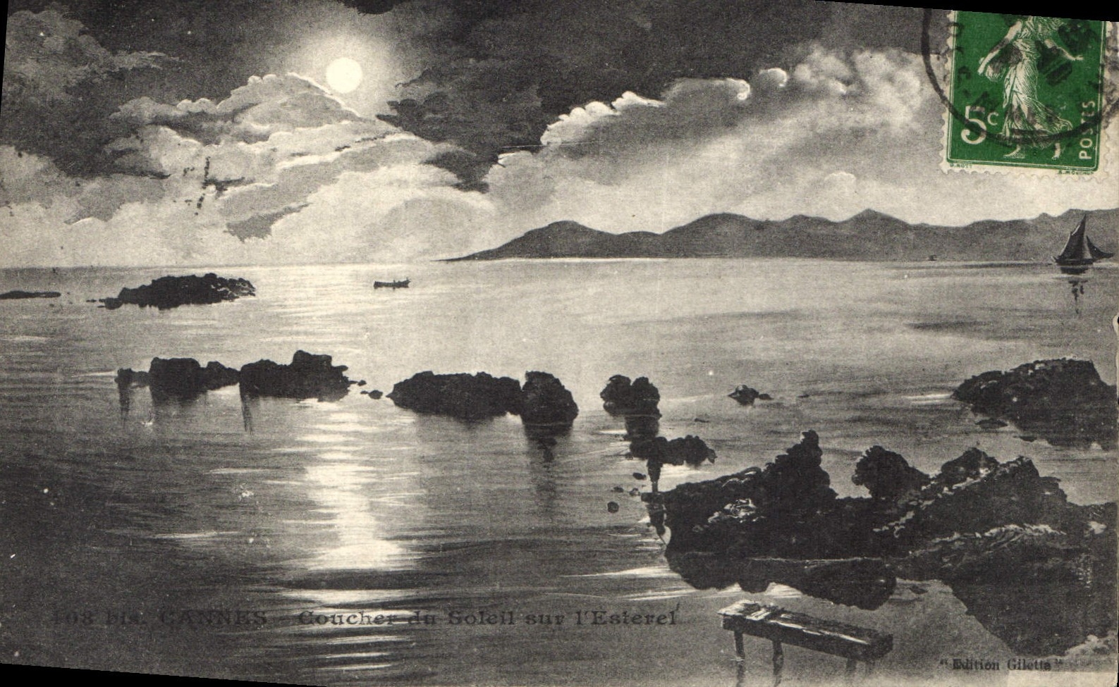 CPA Cannes Couche du Soleil sur l'Esterel 