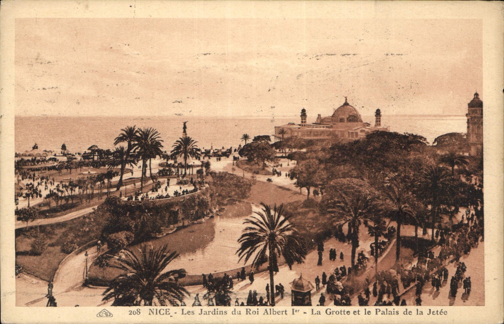 CPA Nice Les Jardins du Roi Albert Ier La Grotte et le Palais de la Jetee 