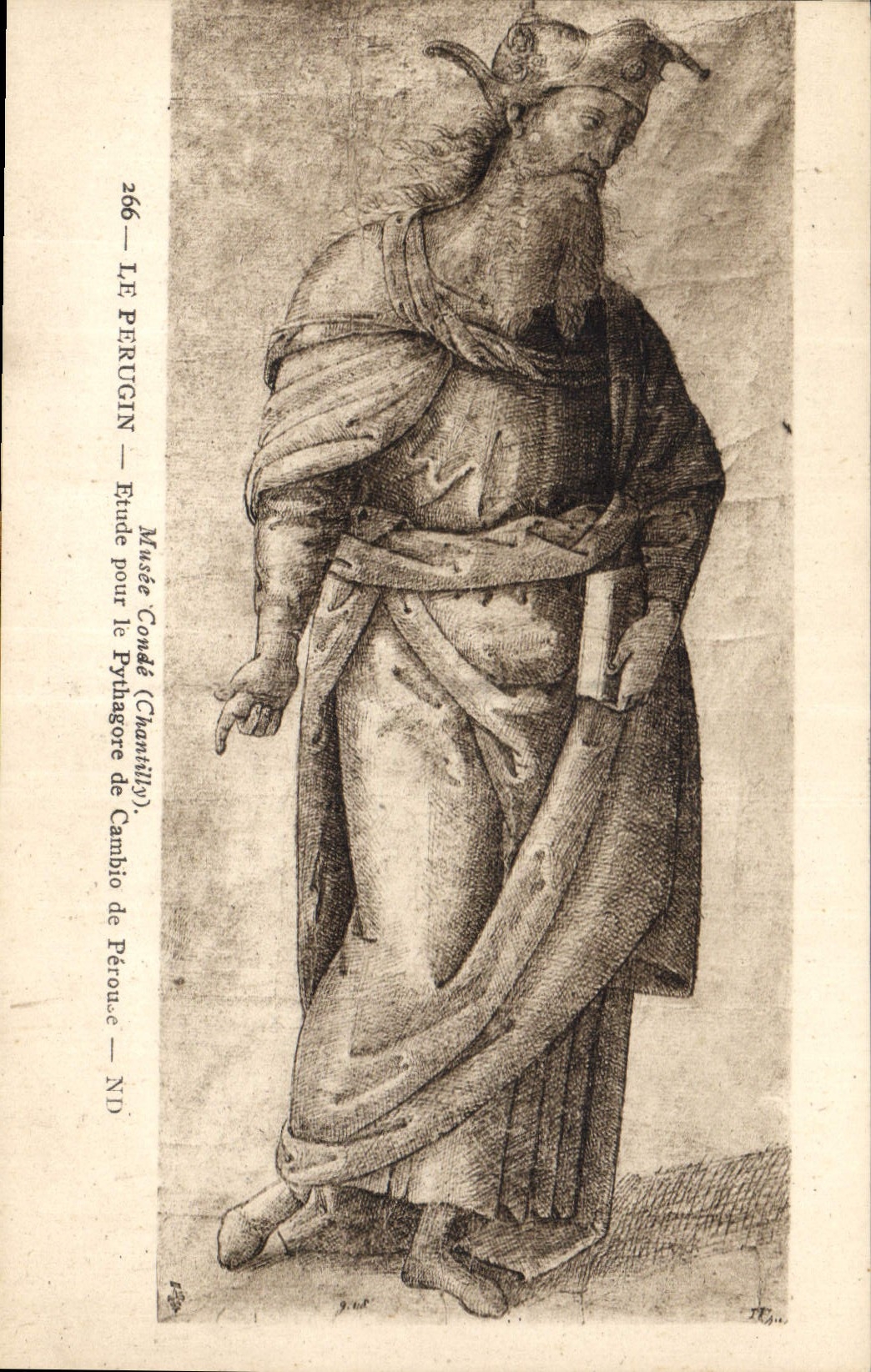 CPA Musee Conde Chantilly le Perugin Etude pour le Pythagore de Cambio de Perou 