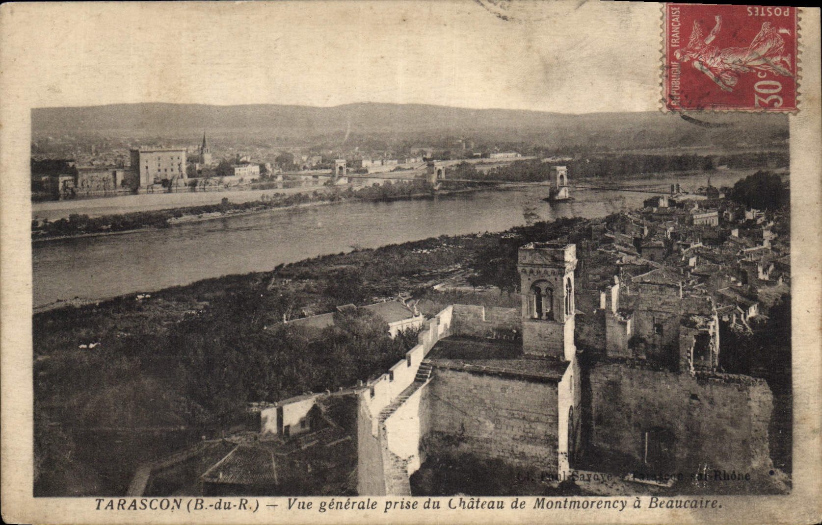 CPA Tarascon B du R vue generale prise du Chateau de Montmorency a Beaucaire